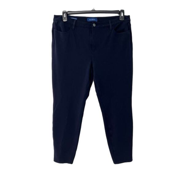 Talbots 14P Navy Blue Ponte Knit Pants Stretch Slimming High Waist Jegging Ankle - Picture 1 of 9